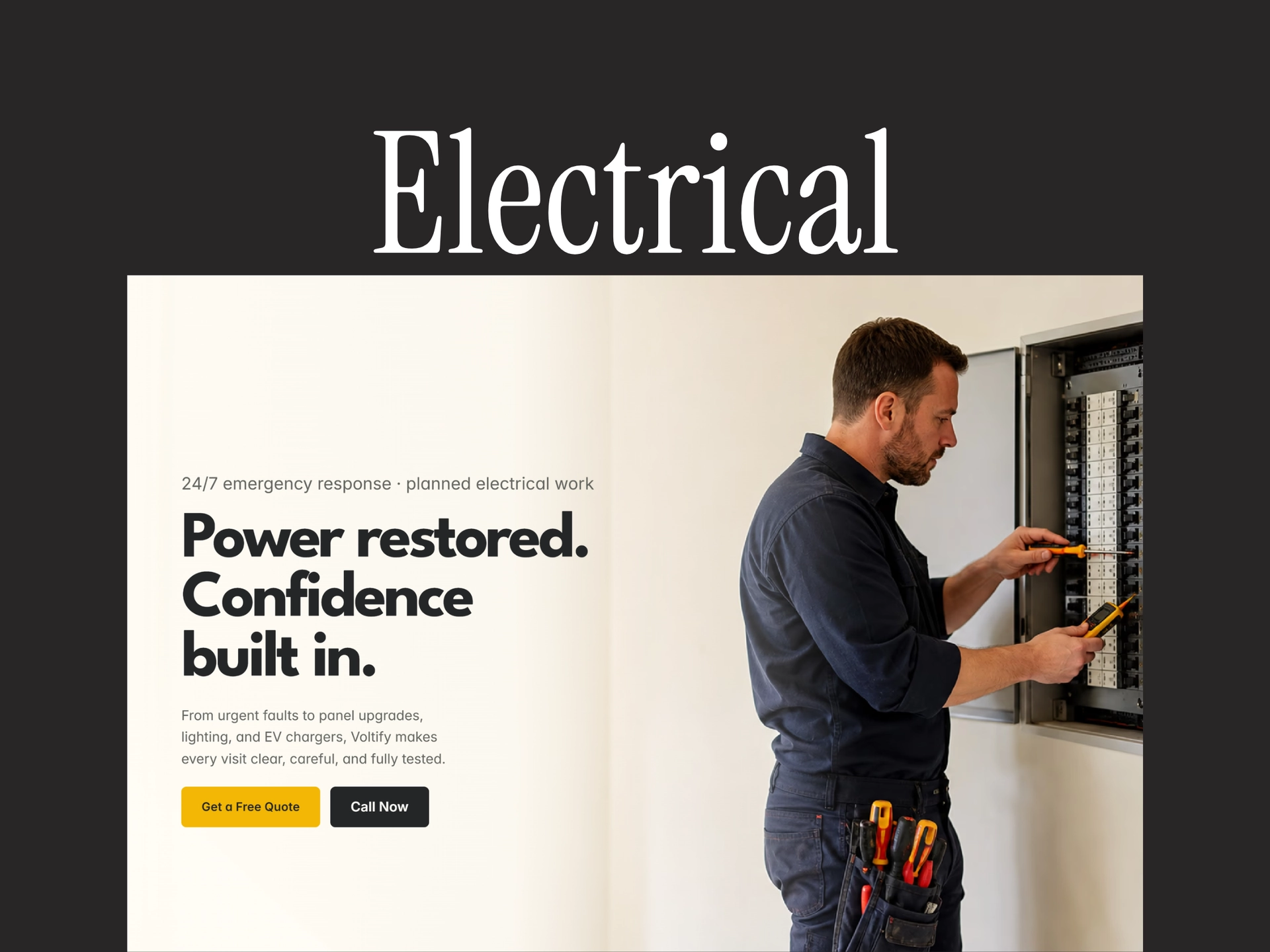 Voltage Solutions website preview